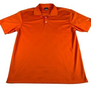 Nike Golf Dri-FIT‎ Polo Shirt Men's Large L Orange Athletic Fit